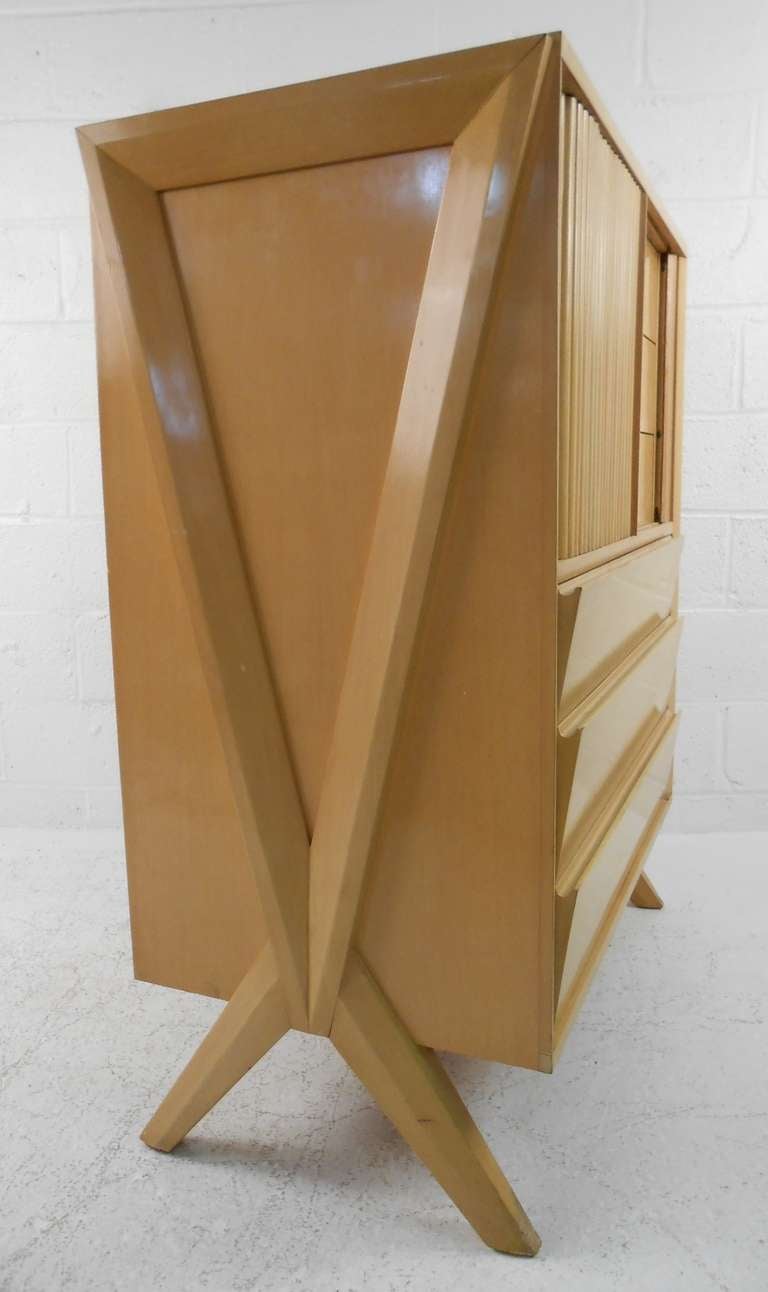 Mid-Century Modern Tall Midcentury Dresser in Paul Laszlo Style