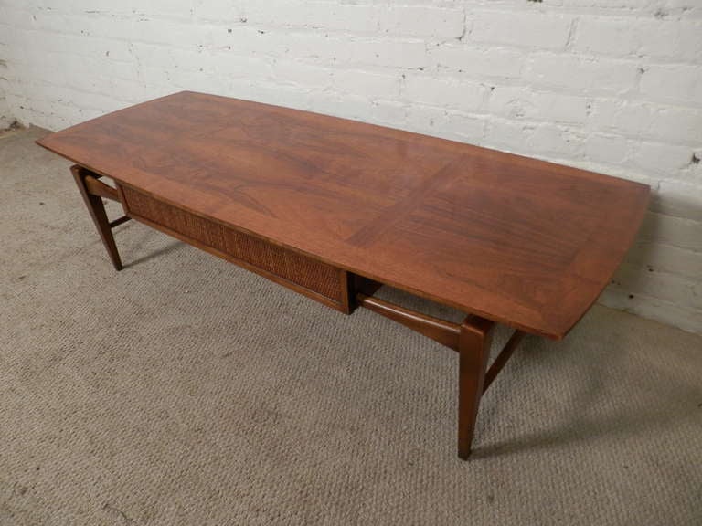 American Mid-Century Modern Coffee Table w/ Drawer By Lane