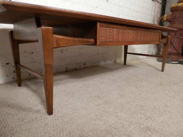 Mid-Century Modern Coffee Table w/ Drawer By Lane 2