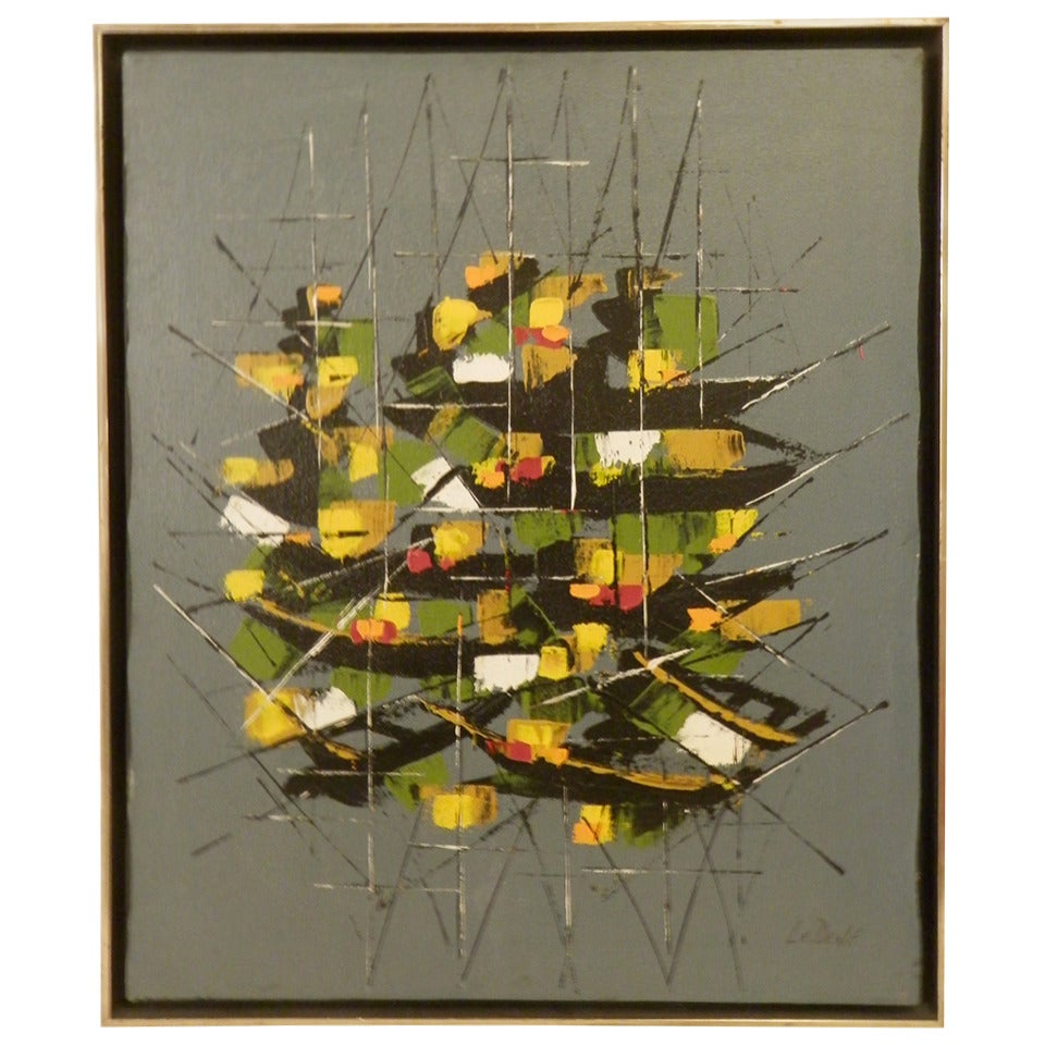 Abstract Painting Signed Le Dene