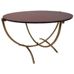 Mid-Century Modern Brass Frame Coffee Table 10