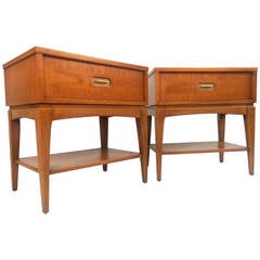 Pair Mid-Century Modern Kent Coffey "Focus" End Tables