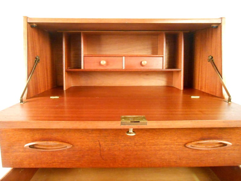 Unique Miniature Mid-Century Modern Drop Front Secretary Desk In Good Condition In Brooklyn, NY