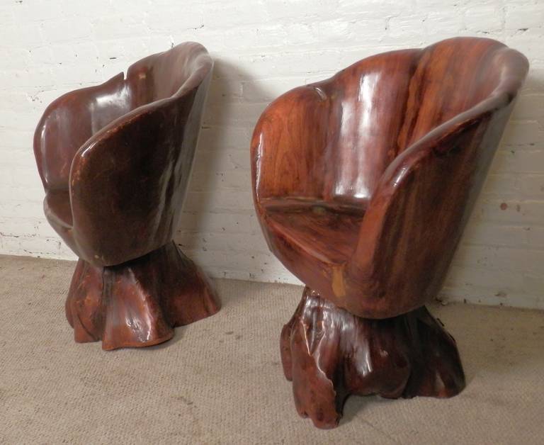 American Incredible Live Edge Sculpted Chairs