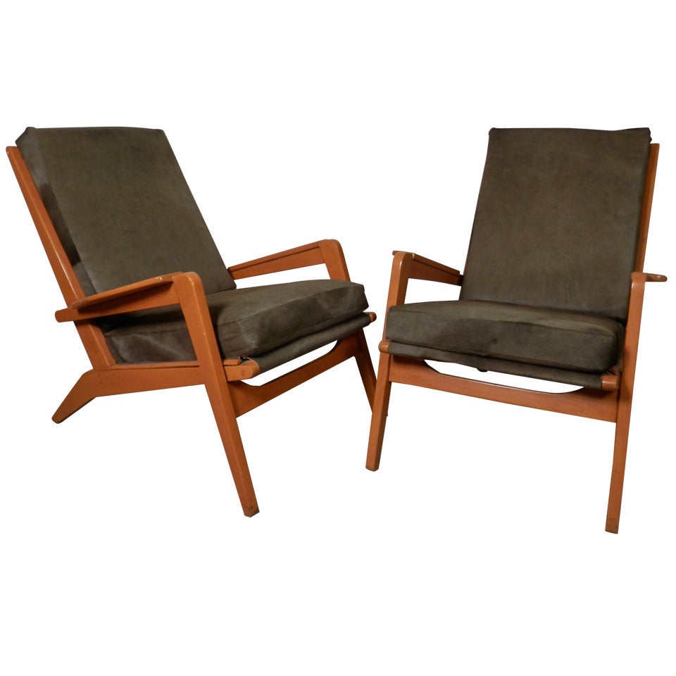 Pair Of Mid Century Modern Arm Chairs By Pierre Gauriche