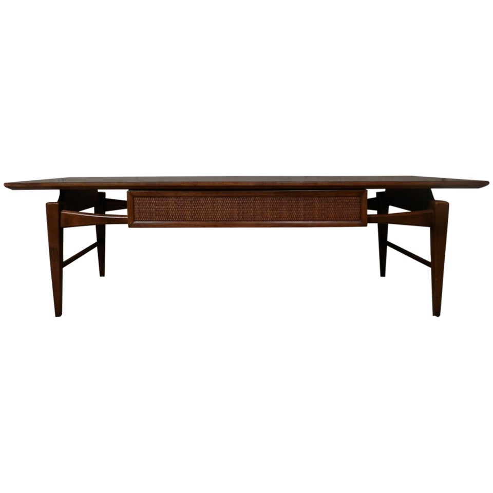 Mid-Century Modern Coffee Table w/ Drawer By Lane