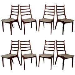 Eight Kai Kristiansen Rosewood Chairs