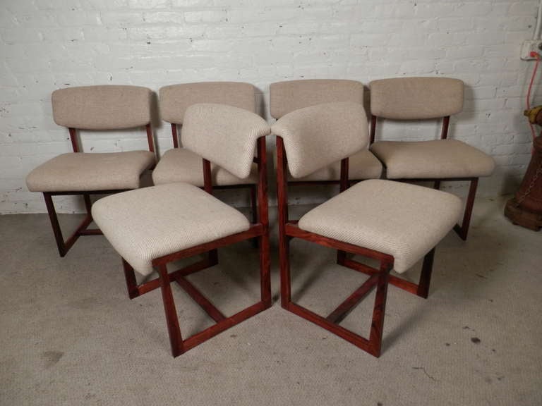 Mid-Century Modern Six Brazilian Rosewood Chairs