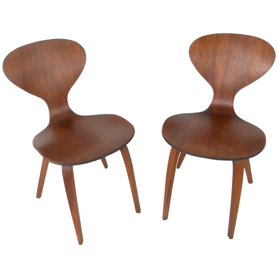Pair Mid-Century Modern Norman Cherner Plycraft Side Chairs