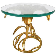 Mid-Century Modern Arthur Court Gilded "Lily" End Table