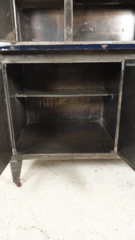 Mid-20th Century Vintage Metal Hoosier Cabinet