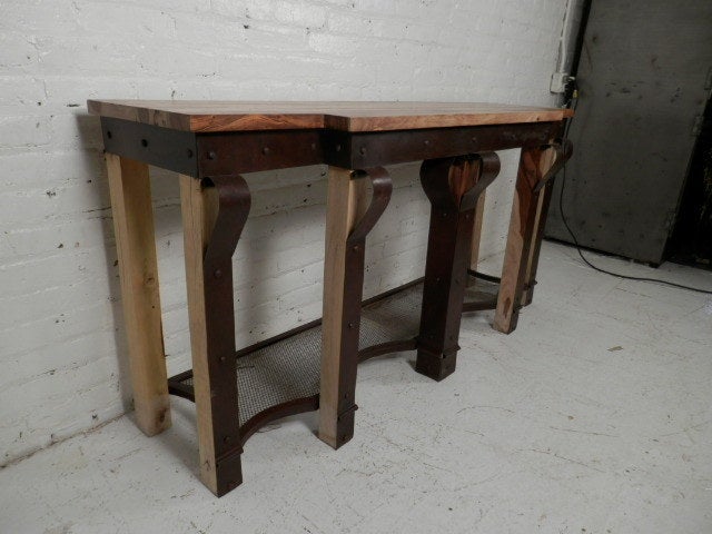 Industrial Beautiful Metal And Wood Console Table