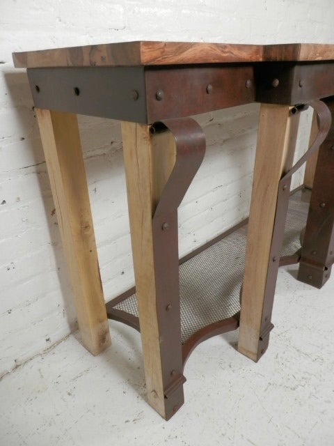 American Beautiful Metal And Wood Console Table