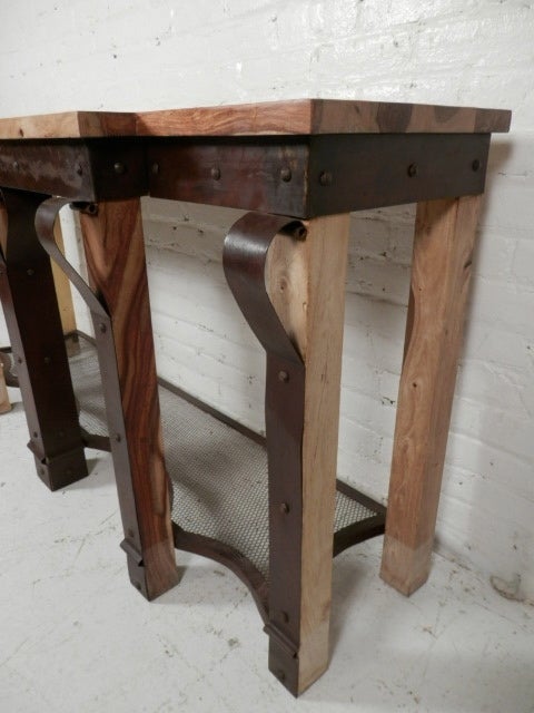 Beautiful Metal And Wood Console Table 1