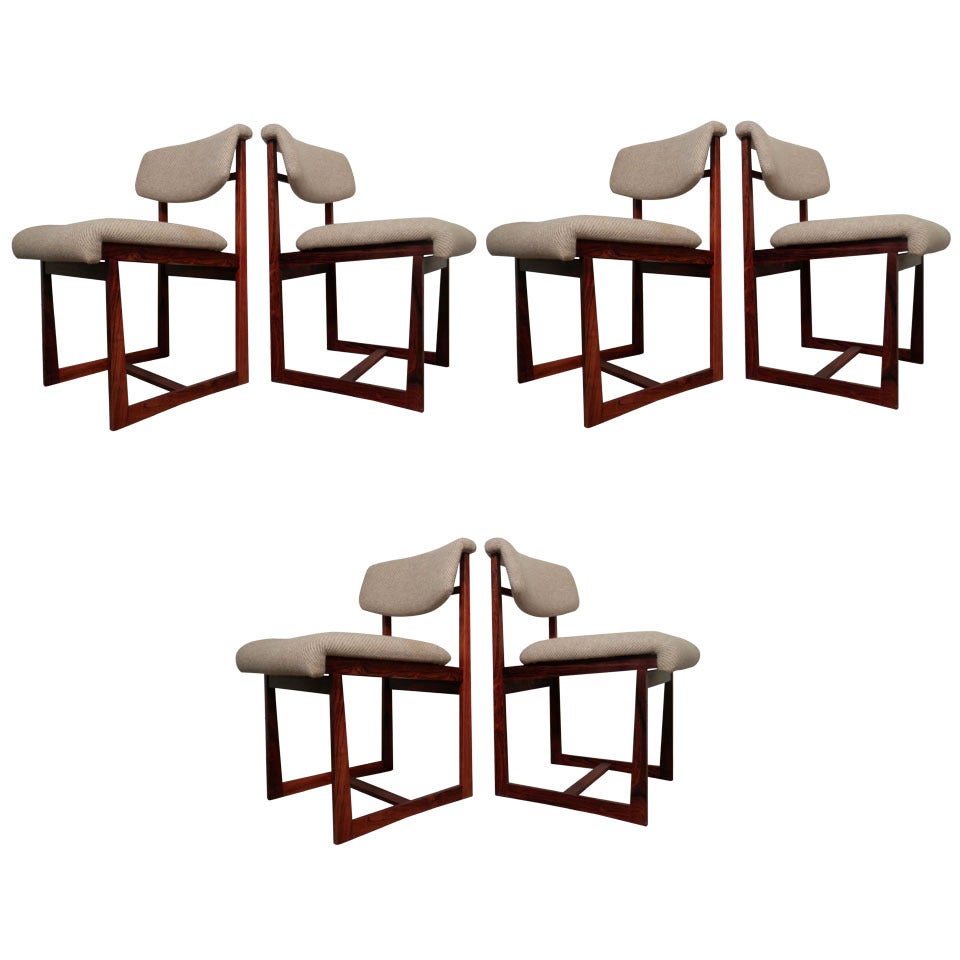 Six Brazilian Rosewood Chairs