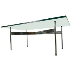 Mid-Century Modern Chrome and Glass Coffee Table for Laverne International