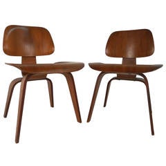 Pair of Ray and Charles Eames DCW Side Chairs