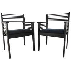 Pair Unique Spoke Back Mid-Century Modern Style Side Chairs 4
