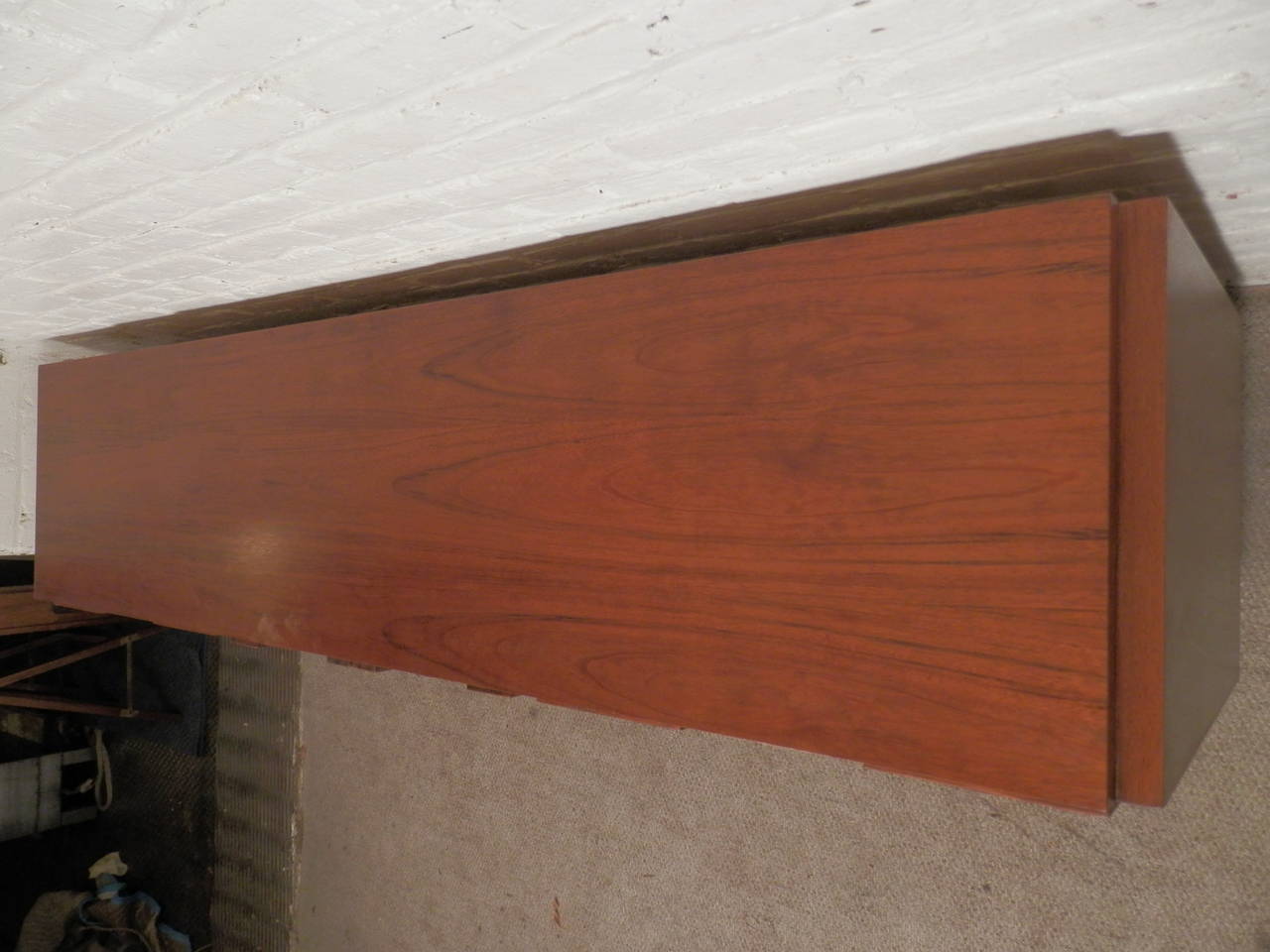 Long Mid-Century Brutalist Style Dresser In Excellent Condition In Brooklyn, NY