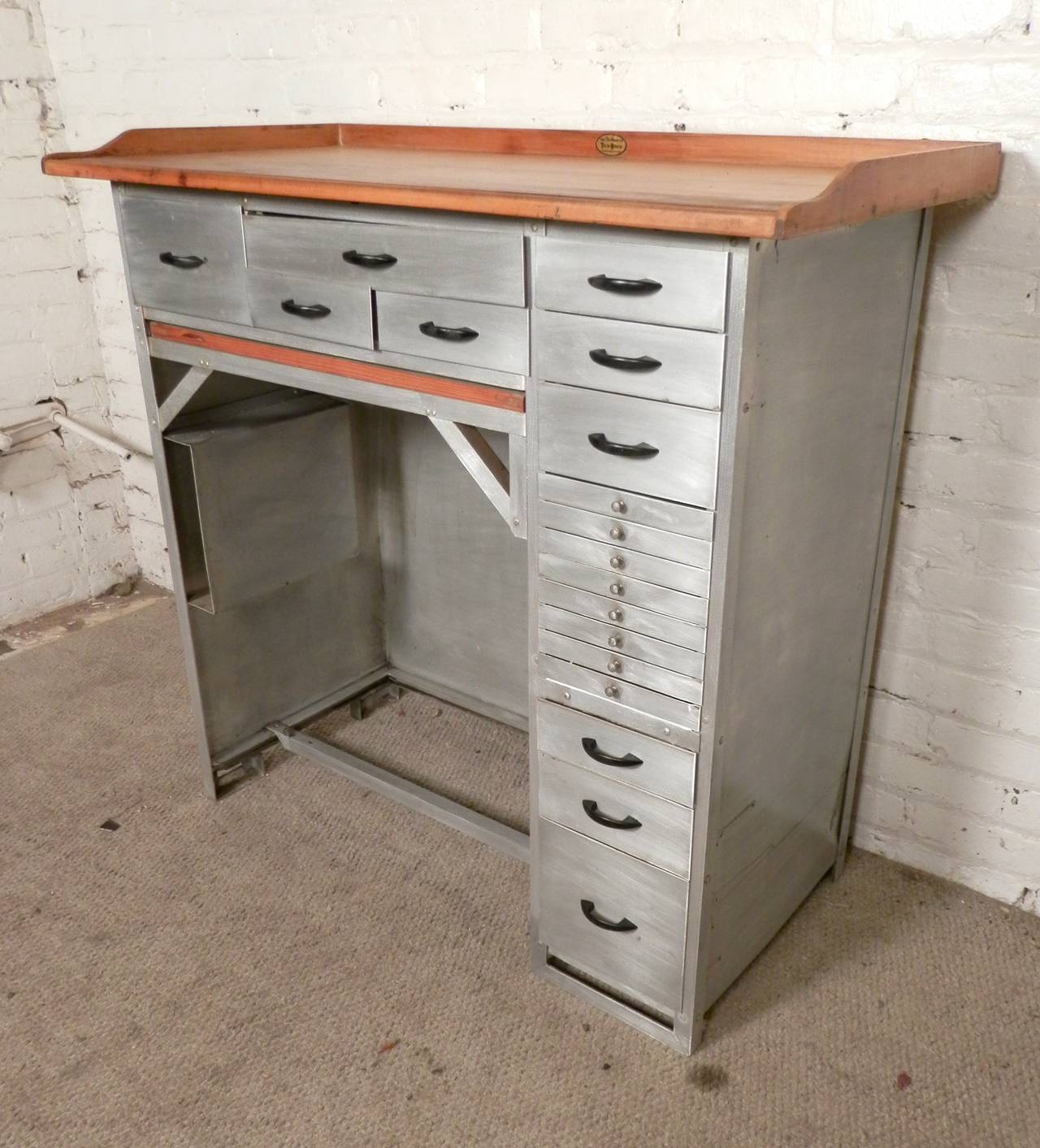 Mid-20th Century Wonderful Vintage Metal Watchmaker's Desk