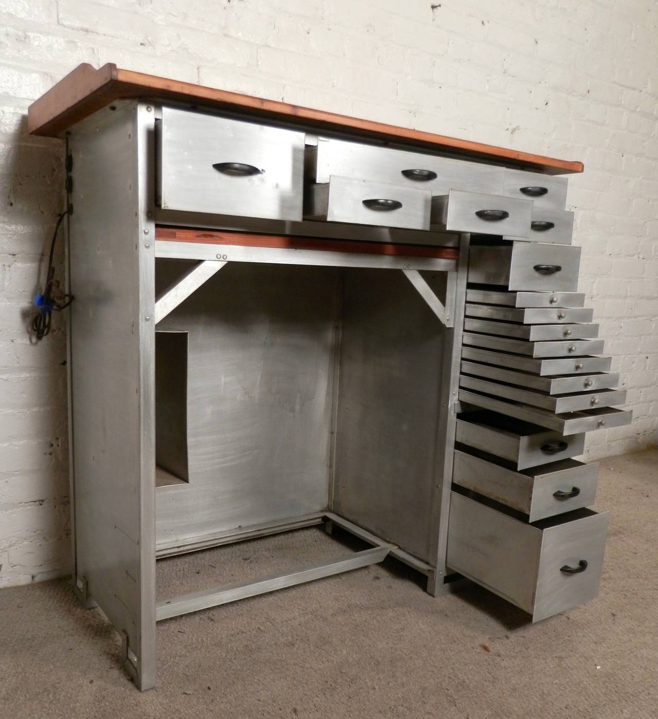 Wonderful Vintage Metal Watchmaker S Desk At 1stdibs
