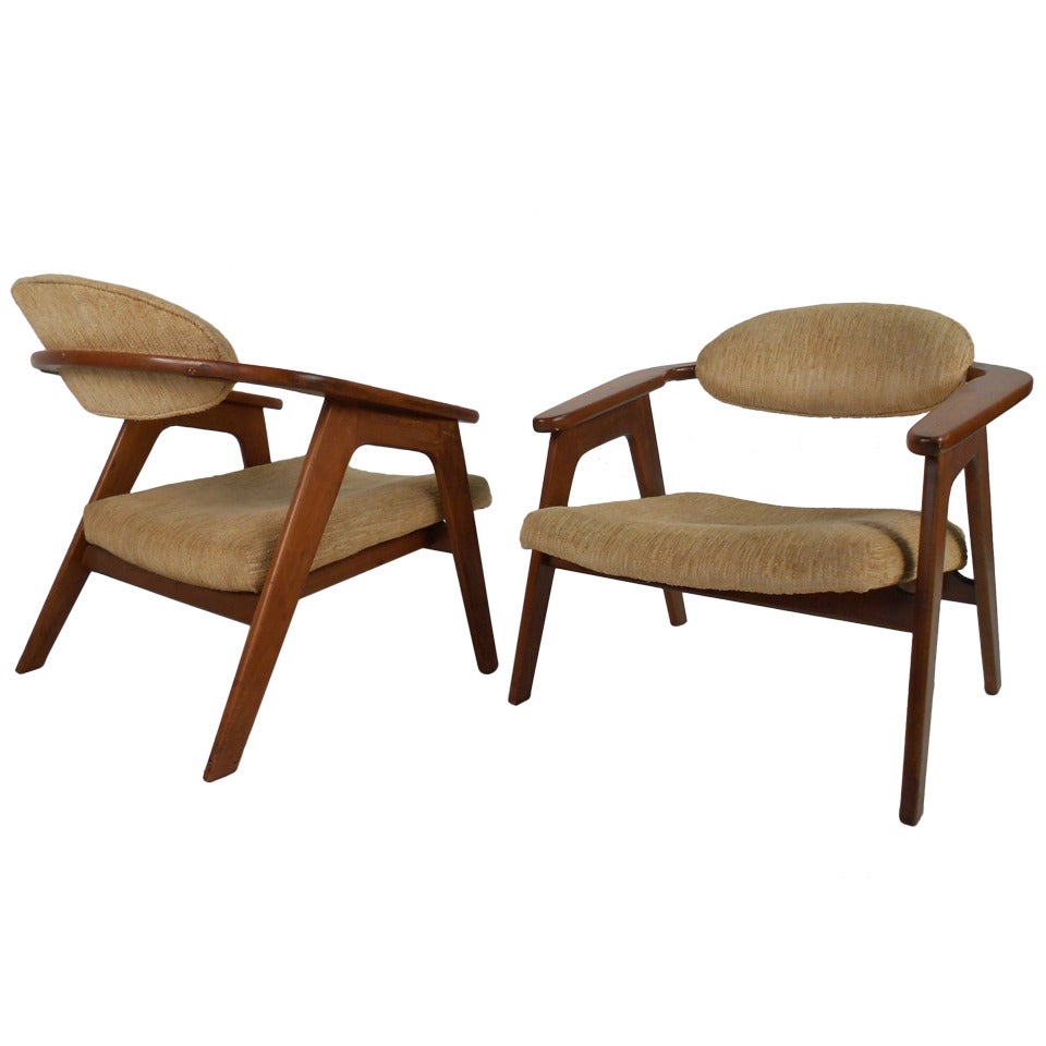Pair of Vintage Captain's Chairs by Adrian Pearsall
