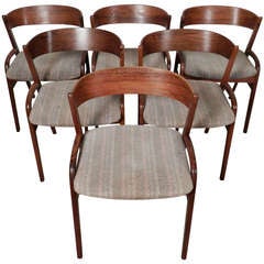 Six Rosewood Danish Modern Chairs