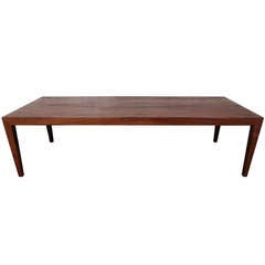 Vintage Long Coctail Table In Impressive Rosewood Grain