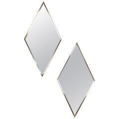 Pair of Diamond Shaped Wall Mirrors