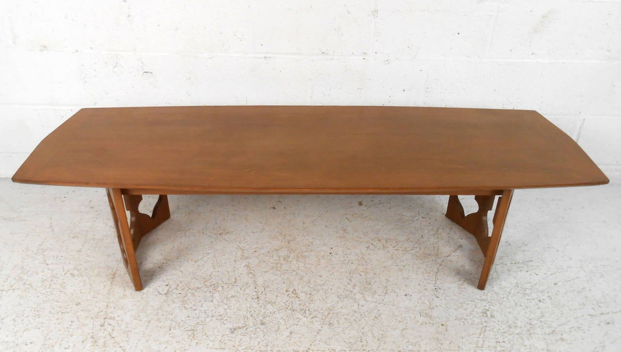 Unknown Vintage Coffee Table With Sculptural Base For Sale