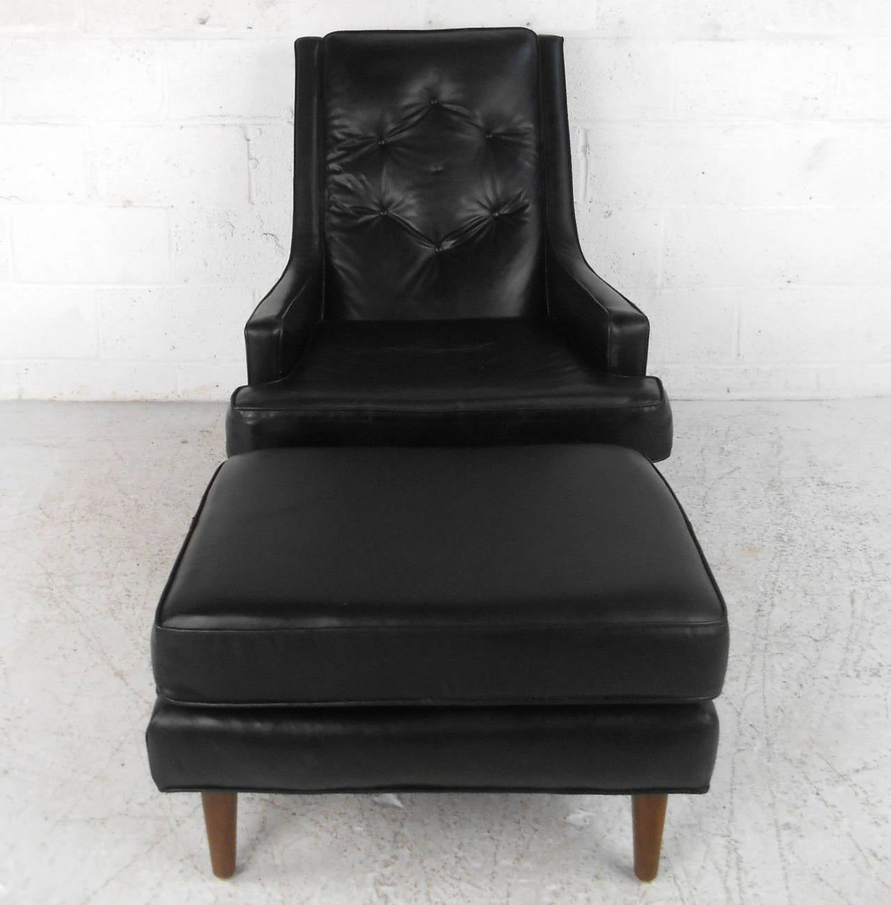 American Midcentury Lounge Chair with Ottoman