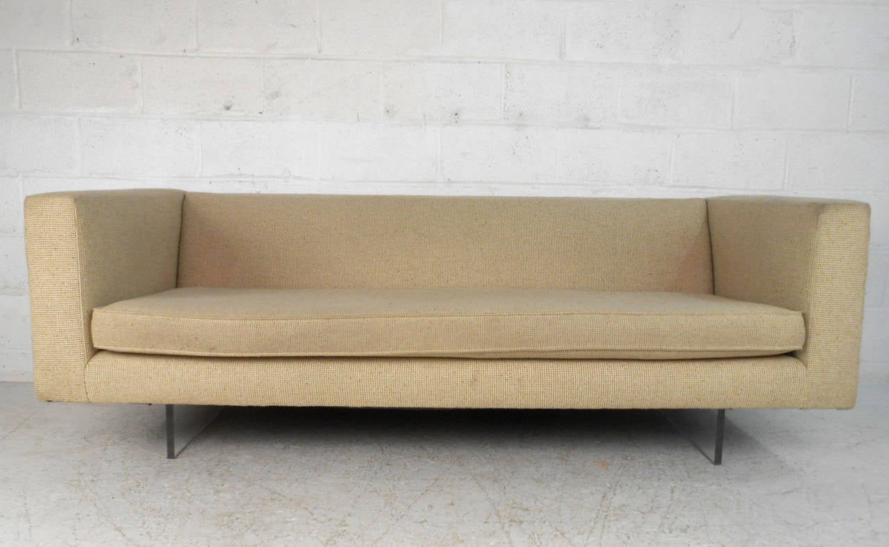 American Modern Harvey Probber Style Sofa on Lucite Base