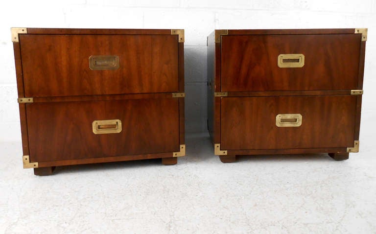 Mid-Century Walnut End Tables by Henredon