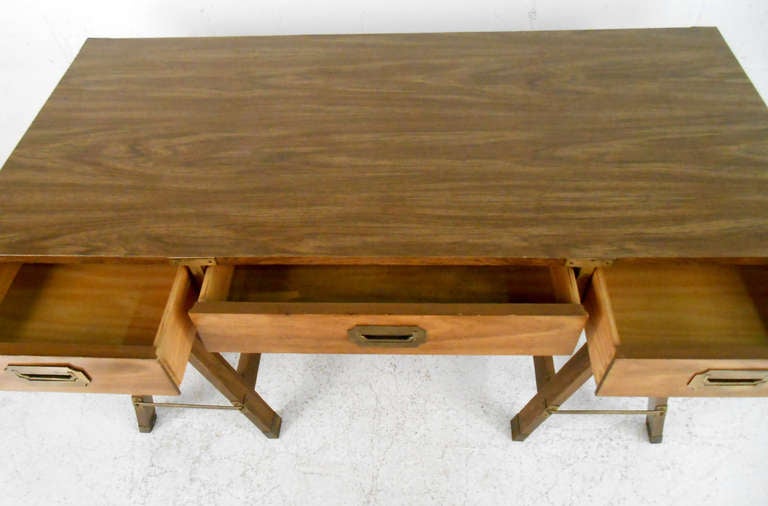 Mid-20th Century Vintage Campaign Desk by Bernhardt