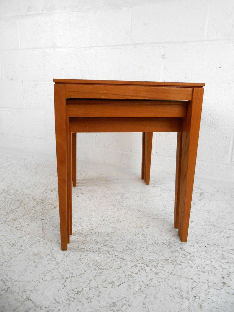 Set of Mid-Century Danish Teak Nesting Tables In Good Condition In Brooklyn, NY