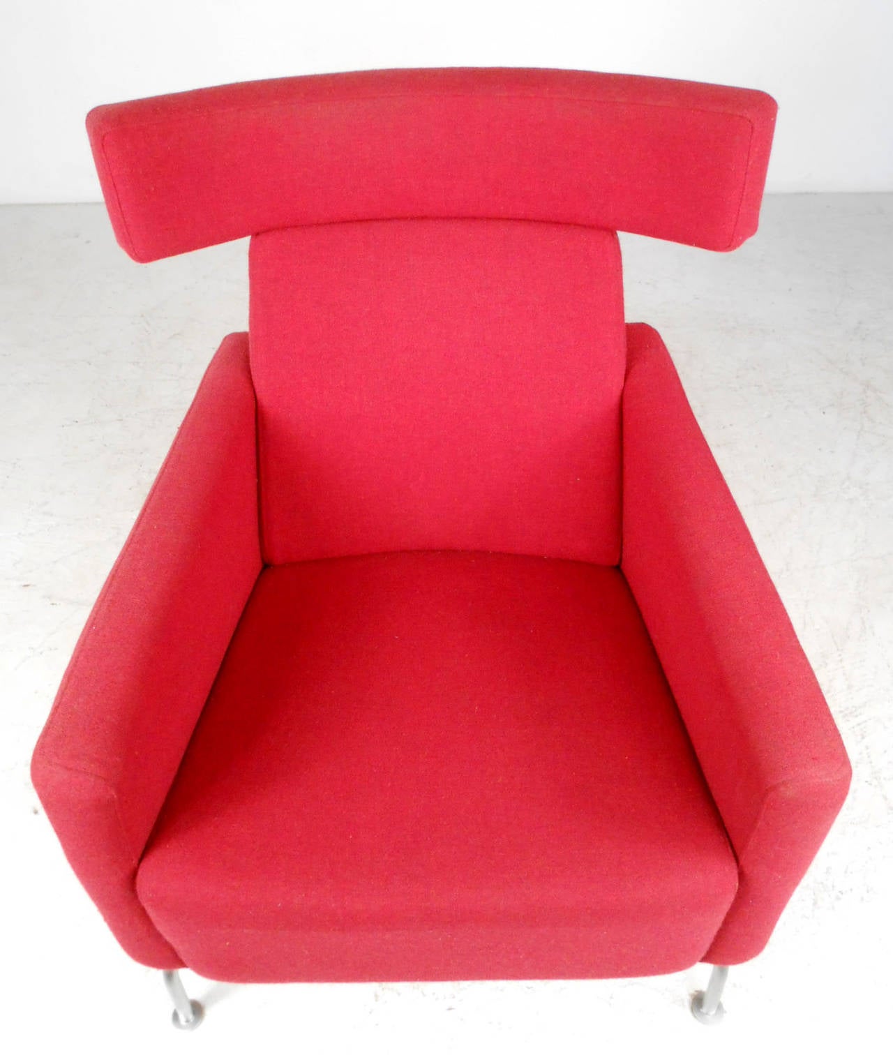 Mid-Century Modern Wegner Style Danish Lounge Chair With Ottoman 2