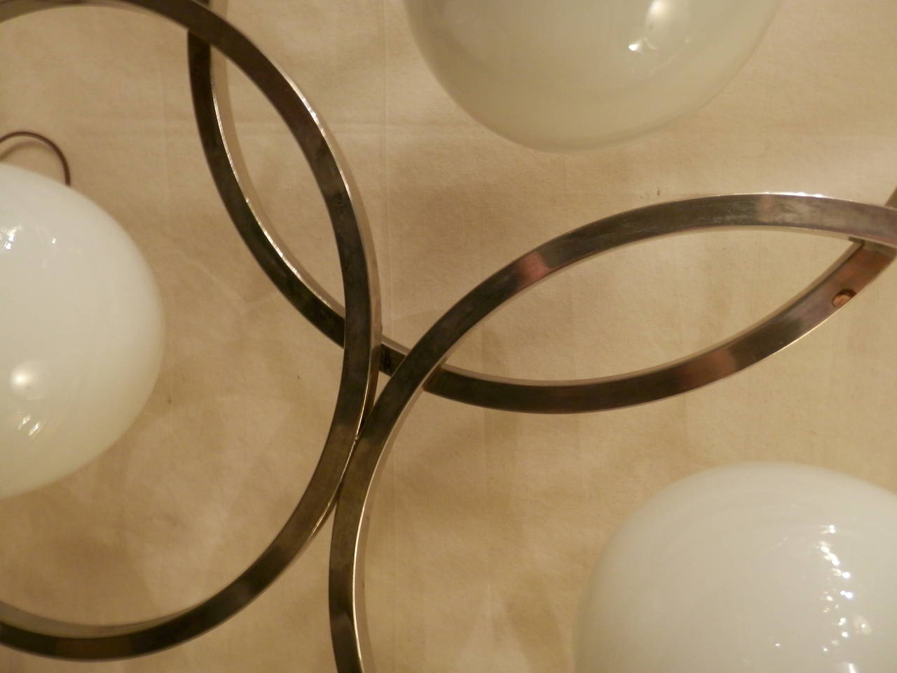Mid-Century Sculpted Chrome & Globe Table Lamp 1