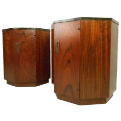 Vintage Pair of Marble Top Octagonal End Tables