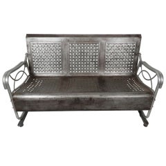 Retro Industrial Metal Glider Bench