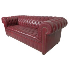 Antique Leather Tufted Chesterfield Sofa