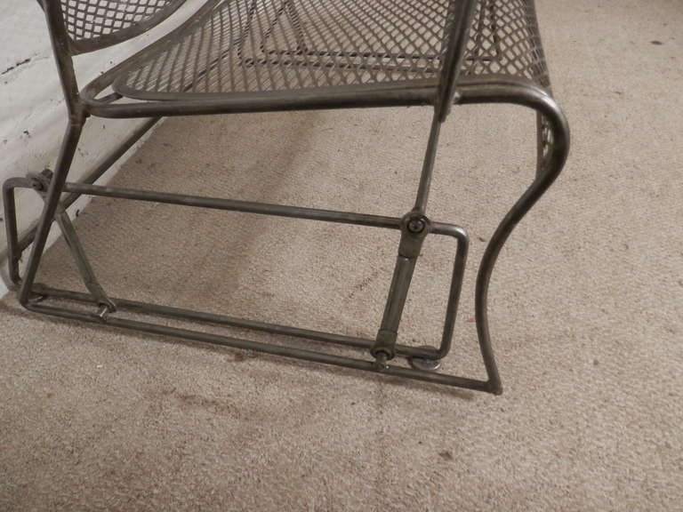 Mid-20th Century Refinished Metal Glider w/ Floral Accents