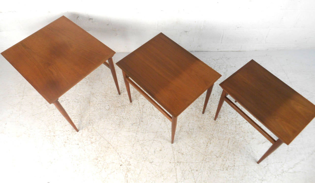 American Set of Mid-Century Modern Nesting Tables by Heritage