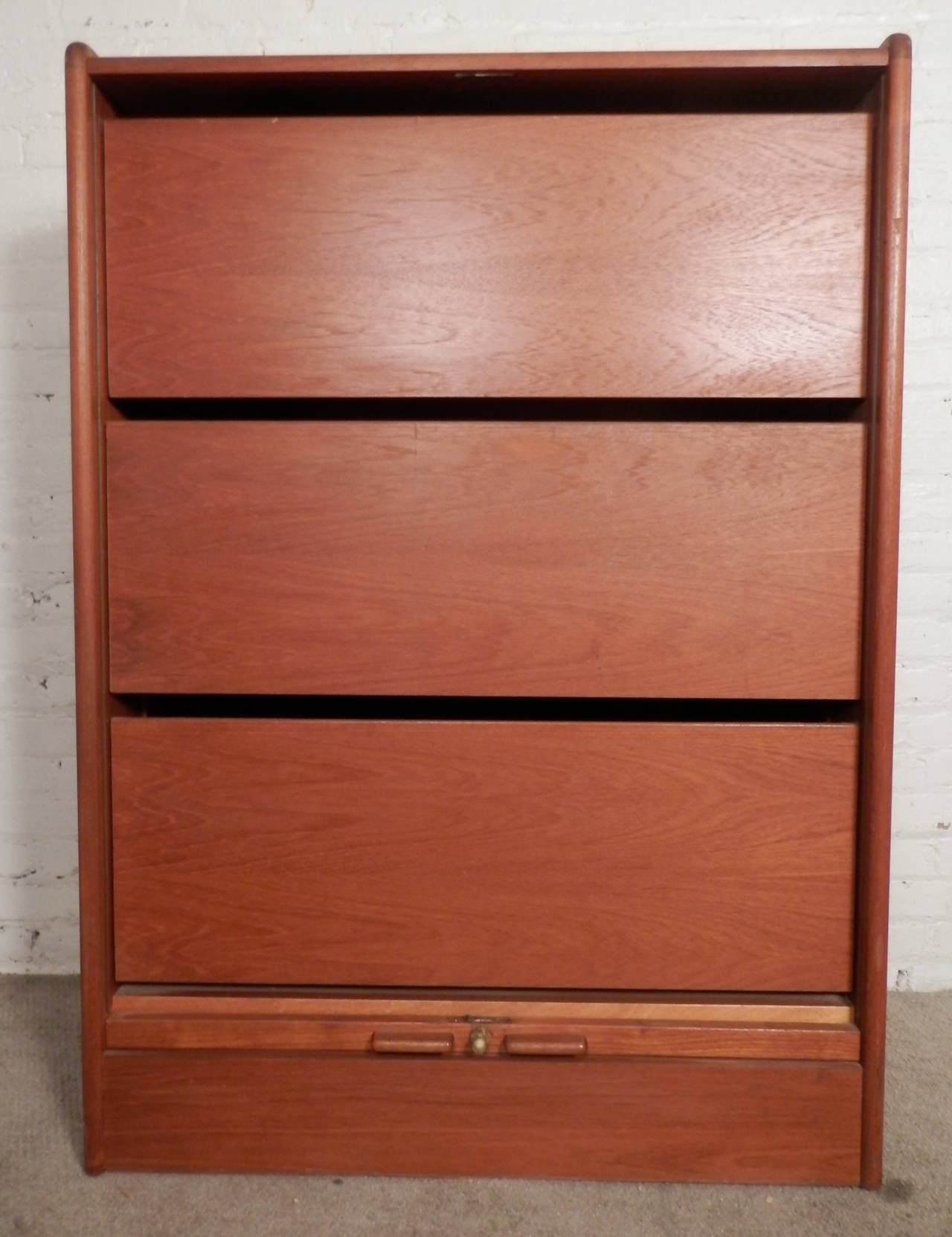 Extremely Unusual Mid-Century Dresser w/ Tambour Front 2