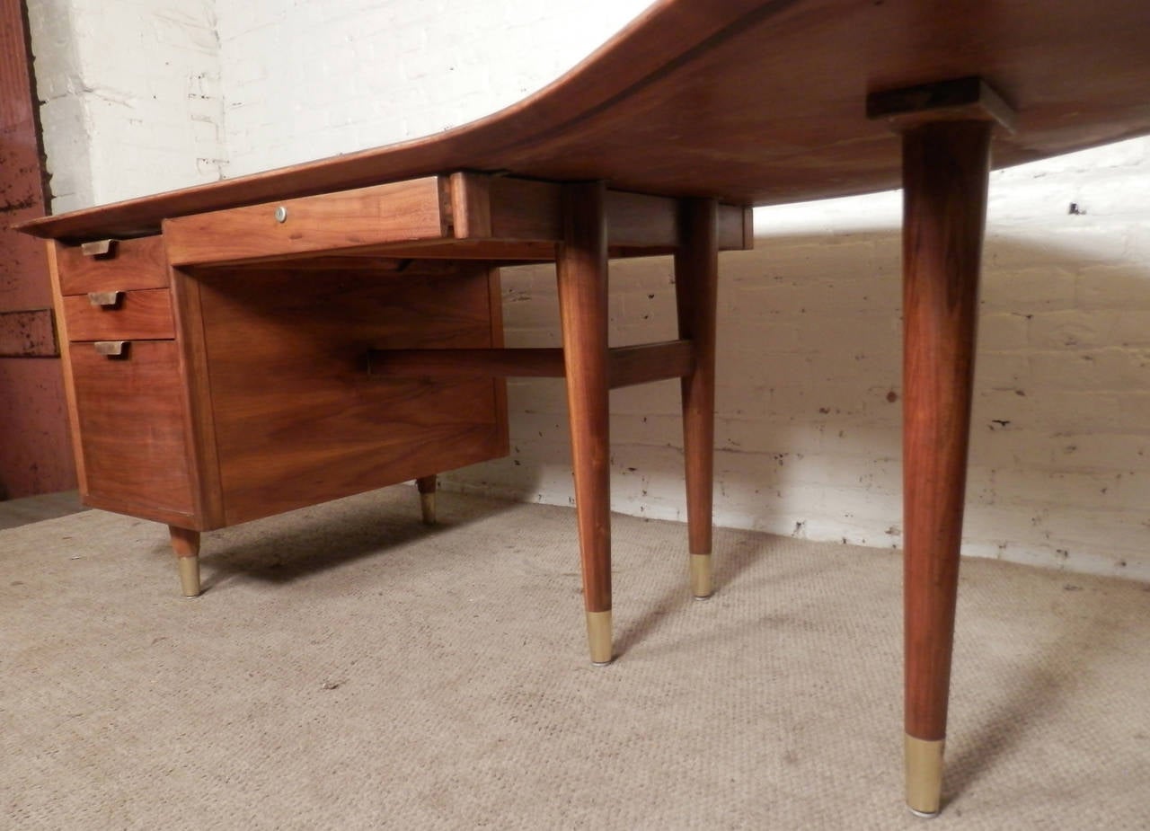 Mid-20th Century Mid-Century Executive Desk by Standard with Exaggerated Kidney Top