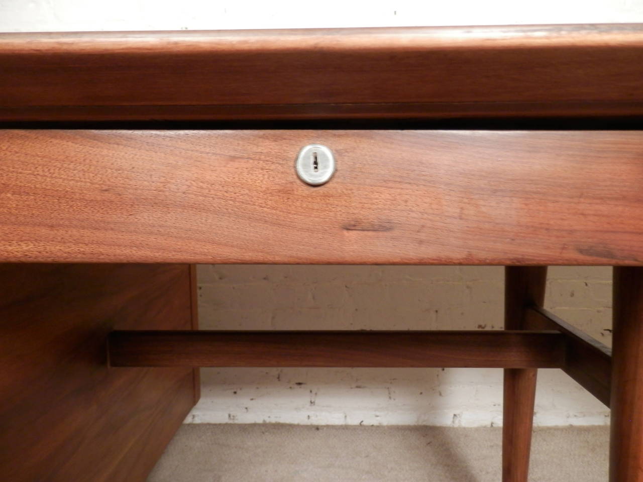 Mid-Century Executive Desk by Standard with Exaggerated Kidney Top 3