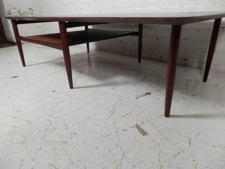 Wood Mid Century Modern Coffee Table w/ Shelf