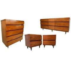 Retro Bassett Furniture Co. Mid-Century Modern Bedroom Suite