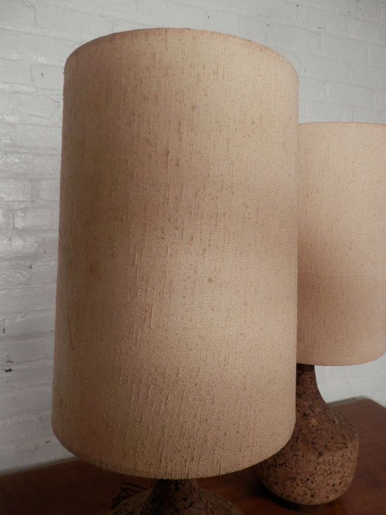 Mid-Century Modern Vintage Modern Cork Lamps