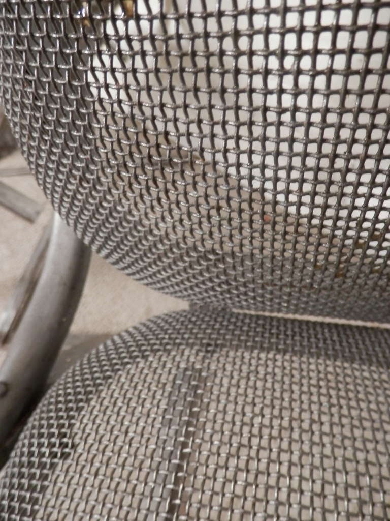 American Pair Of Outdoor Spring Base Chairs In Striking Bare Metal Finish