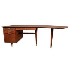 Mid-Century Executive Desk by Standard with Exaggerated Kidney Top